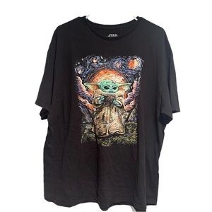 Star Wars Black T-Shirt with Baby Yoda Design